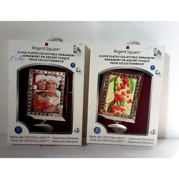 Regent Square 2010 Christmas Ornament PhotoFrames Silverplate Swarowski Crystals - Picture 8 of 10